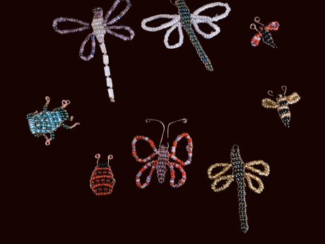 bugs made with seed beads in various colors