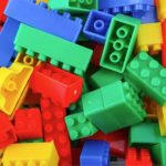 A pile of various colored LEGOs