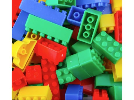 A pile of various colored LEGOs