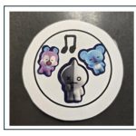 circle with musical notes and bt21 characters