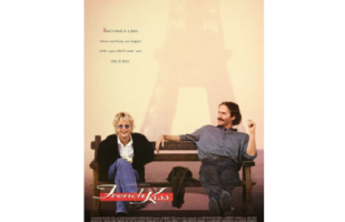 woman and man sitting on bench laughing