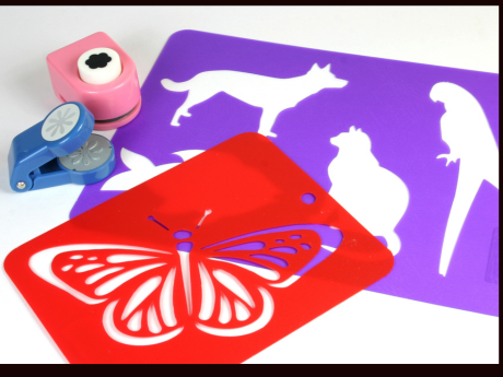 Red butterfly stencil and animal stencil, stencil cutters