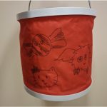 Red canvas fabric bucket
