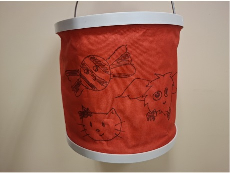 Red canvas fabric bucket