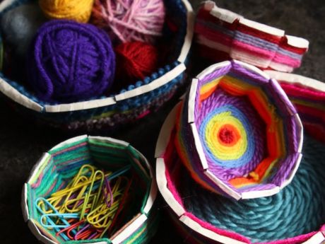 Paper Plate Woven Bowls