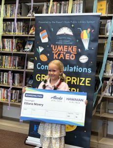 2026 Summer Reading Challenge Grand Prize Winner Elliana Mowry