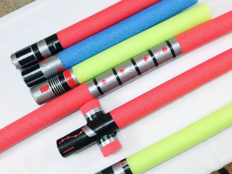 Pool noodle lightsaber craft.