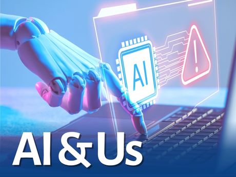 Artificial Intelligence with text "AI & Us"