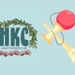 Graphic of kendama toy and logo of the Hawaii Kendama Club