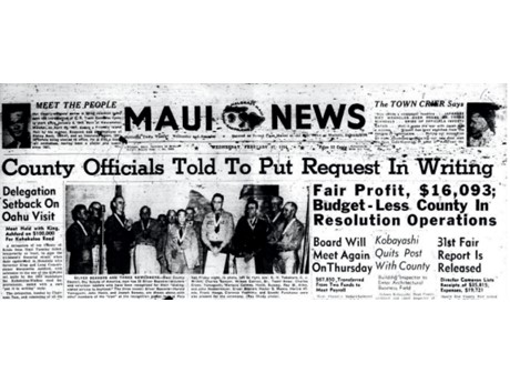 Scanned clipping of an old Maui News article